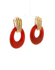 Eleanor Leftwich x Filigree Earrings Reconstituted Turquoise & Carnelian in 14k
