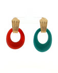 Eleanor Leftwich x Filigree Earrings Reconstituted Turquoise & Carnelian in 14k