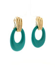Eleanor Leftwich x Filigree Earrings Reconstituted Turquoise & Carnelian in 14k