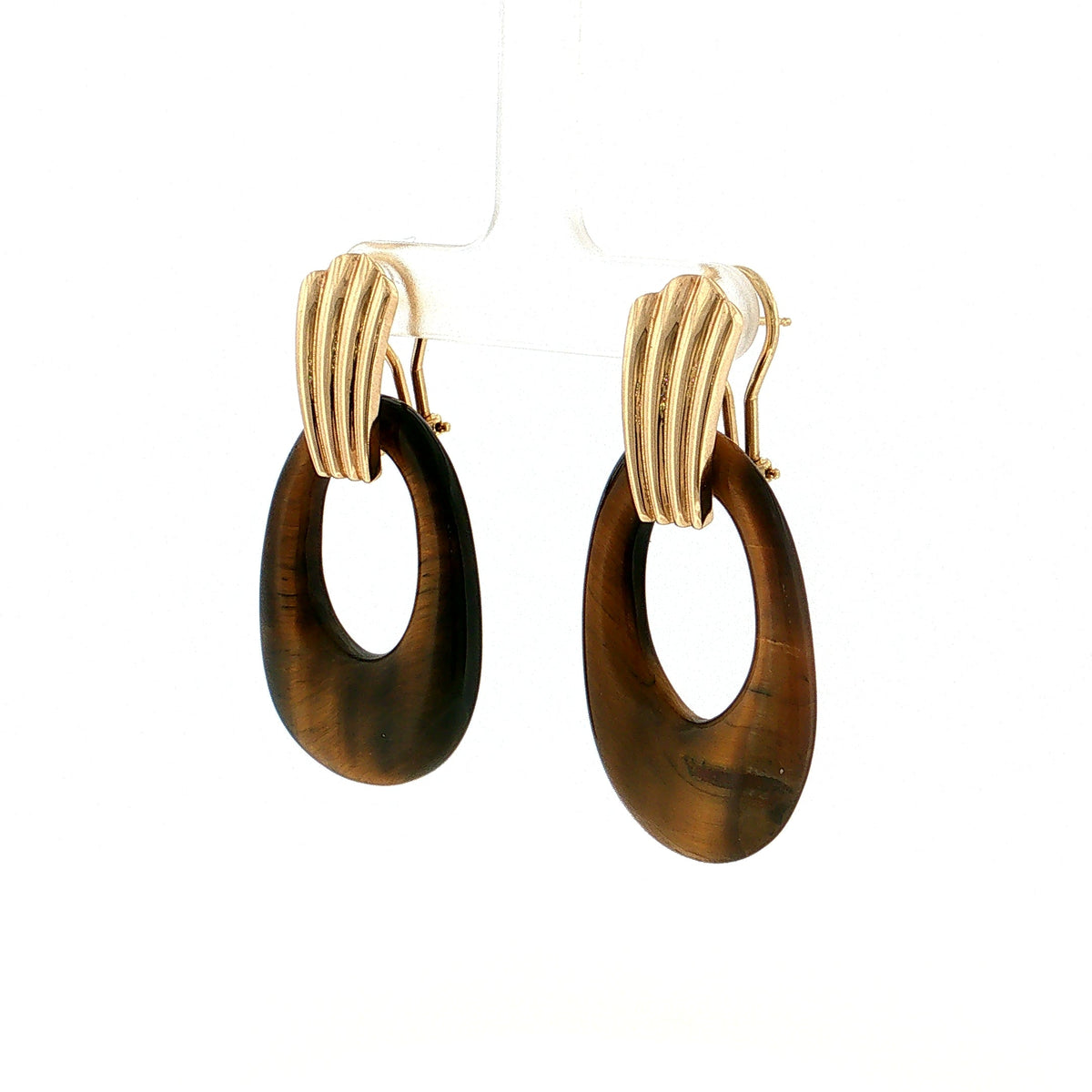 Eleanor Leftwich x Filigree Earrings Onyx &amp; Tiger's Eye in 14k