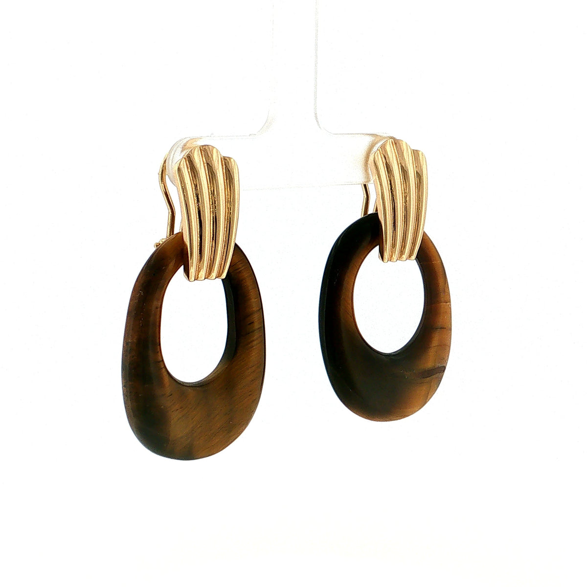 Eleanor Leftwich x Filigree Earrings Onyx &amp; Tiger's Eye in 14k