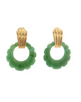Eleanor Leftwich x Filigree Earrings Carved Jade & Green Aventurine in 14k