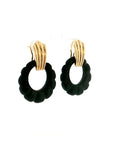 Eleanor Leftwich x Filigree Earrings Carved Jade & Green Aventurine in 14k