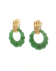Eleanor Leftwich x Filigree Earrings Carved Jade & Green Aventurine in 14k