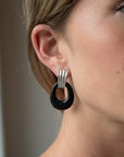 Eleanor Leftwich x Filigree Earrings Quartz Crystal & Black Onyx in 14k