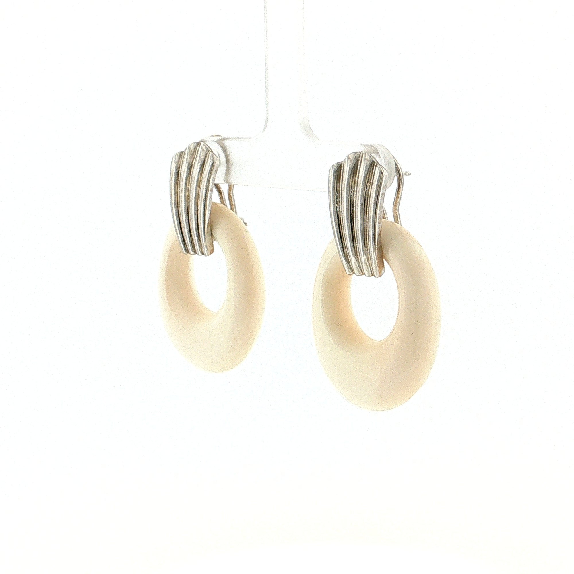 Eleanor Leftwich x Filigree Earrings Bone &amp; Onyx in 14k