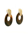 Eleanor Leftwich x Filigree Earrings Onyx & Tiger's Eye in 14k