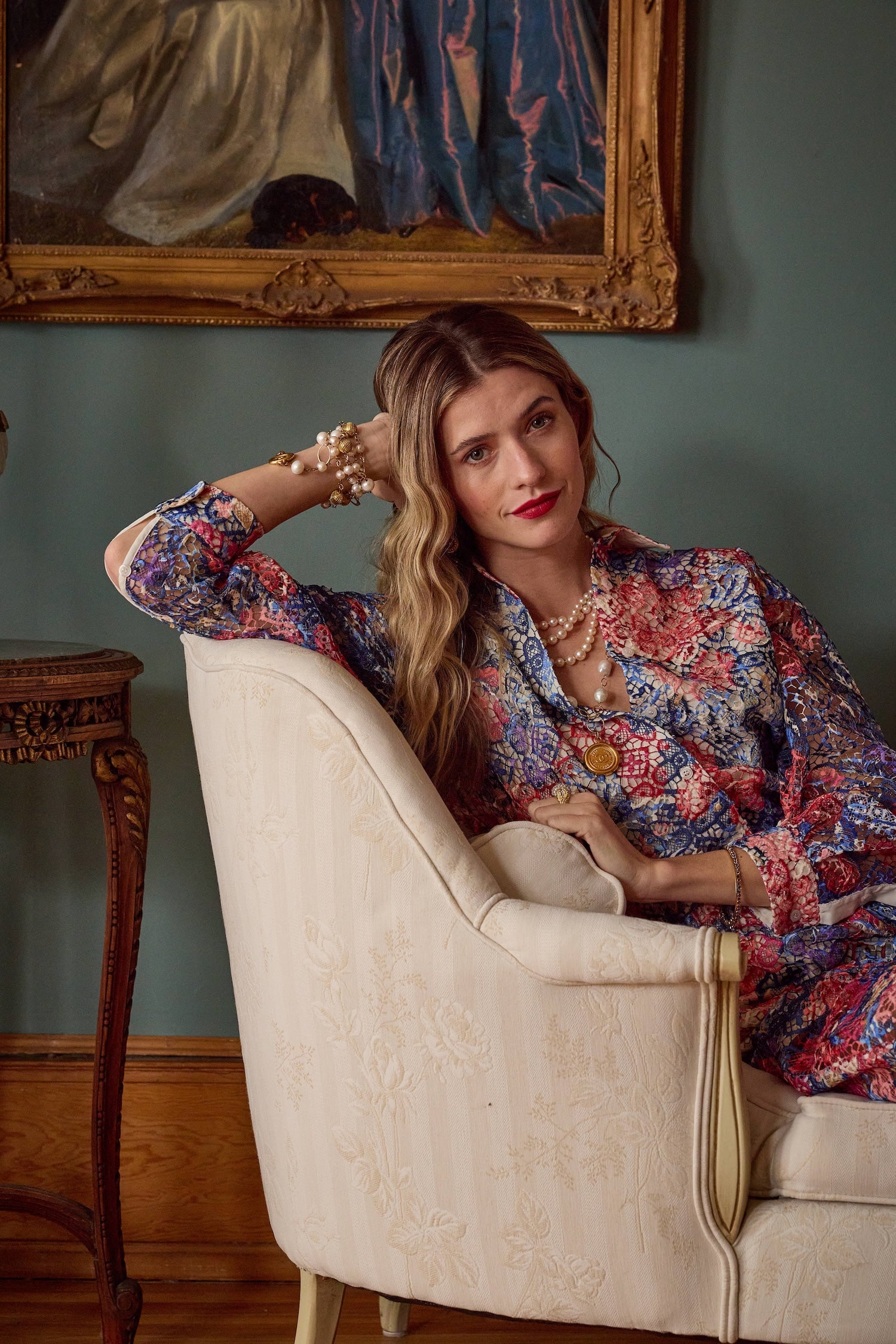 Model wearing Mixed Berry Lace