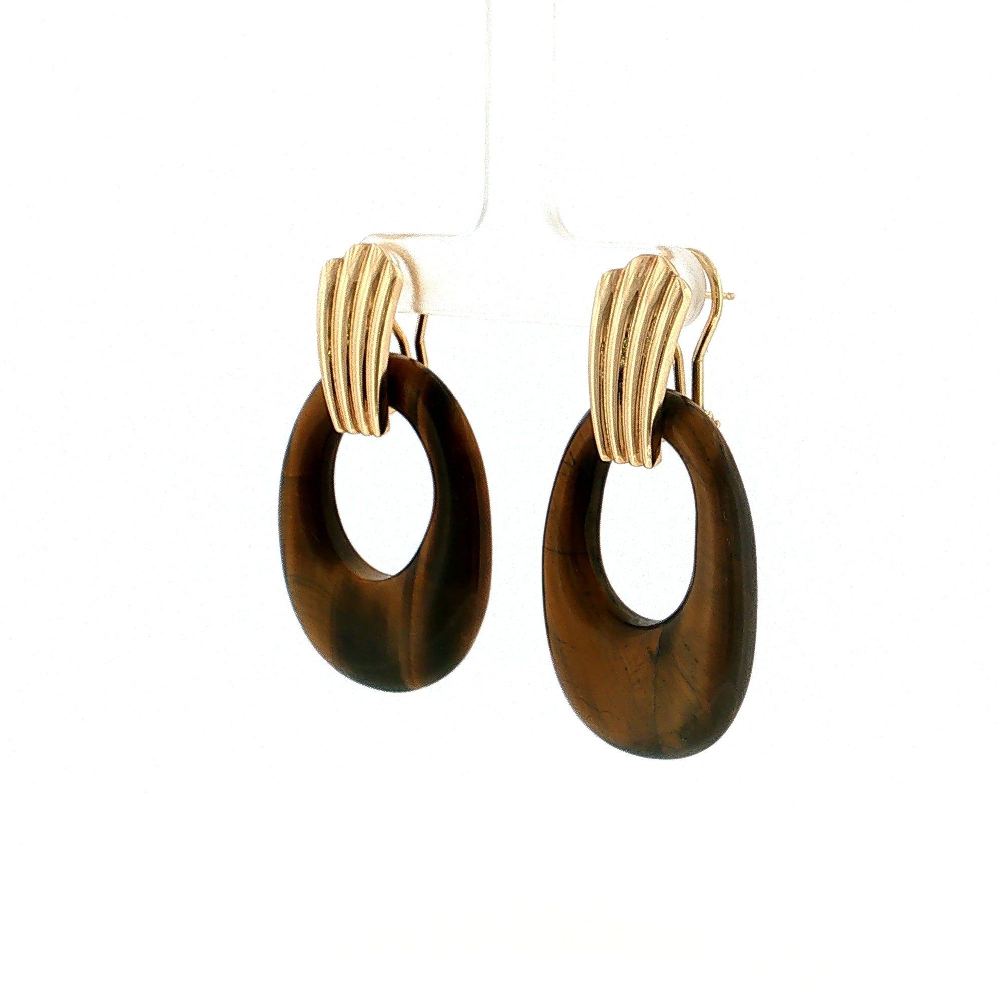 Eleanor Leftwich x Filigree Earrings Lapis &amp; Tiger's Eye in 14k