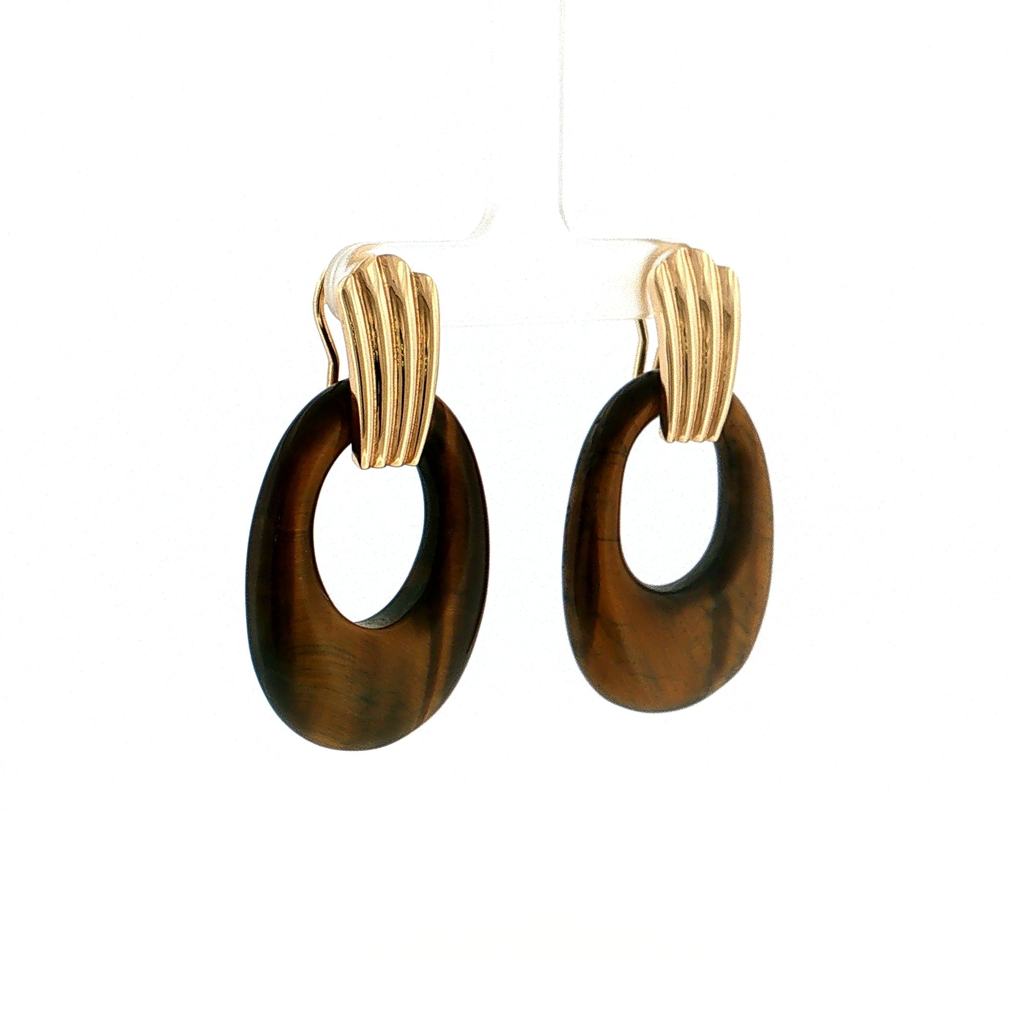 Eleanor Leftwich x Filigree Earrings Lapis &amp; Tiger's Eye in 14k