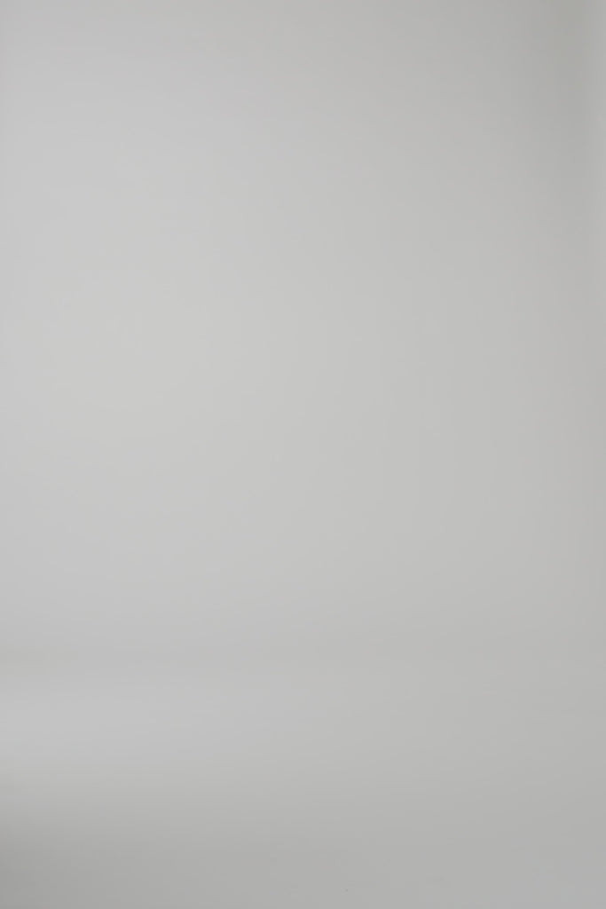 A woman modeling a long sleeve floral dress on a white studio background
